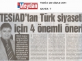 2011_04_20_MEYDAN_ TESIAD'DAN_TURK_SIYASETI_ICIN_4_ONEMLI_UYARI